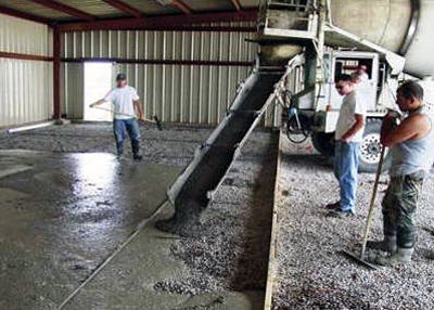 pouring cement